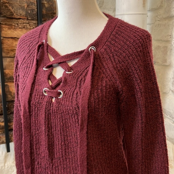 A New Day | Deep V Tie Up Sweater - Picture 4 of 6